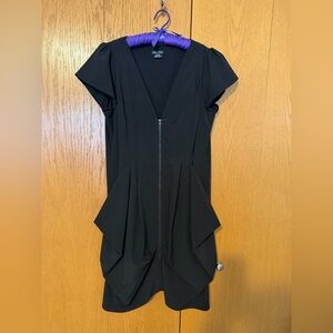 City Chic Black Draped Mini Dress